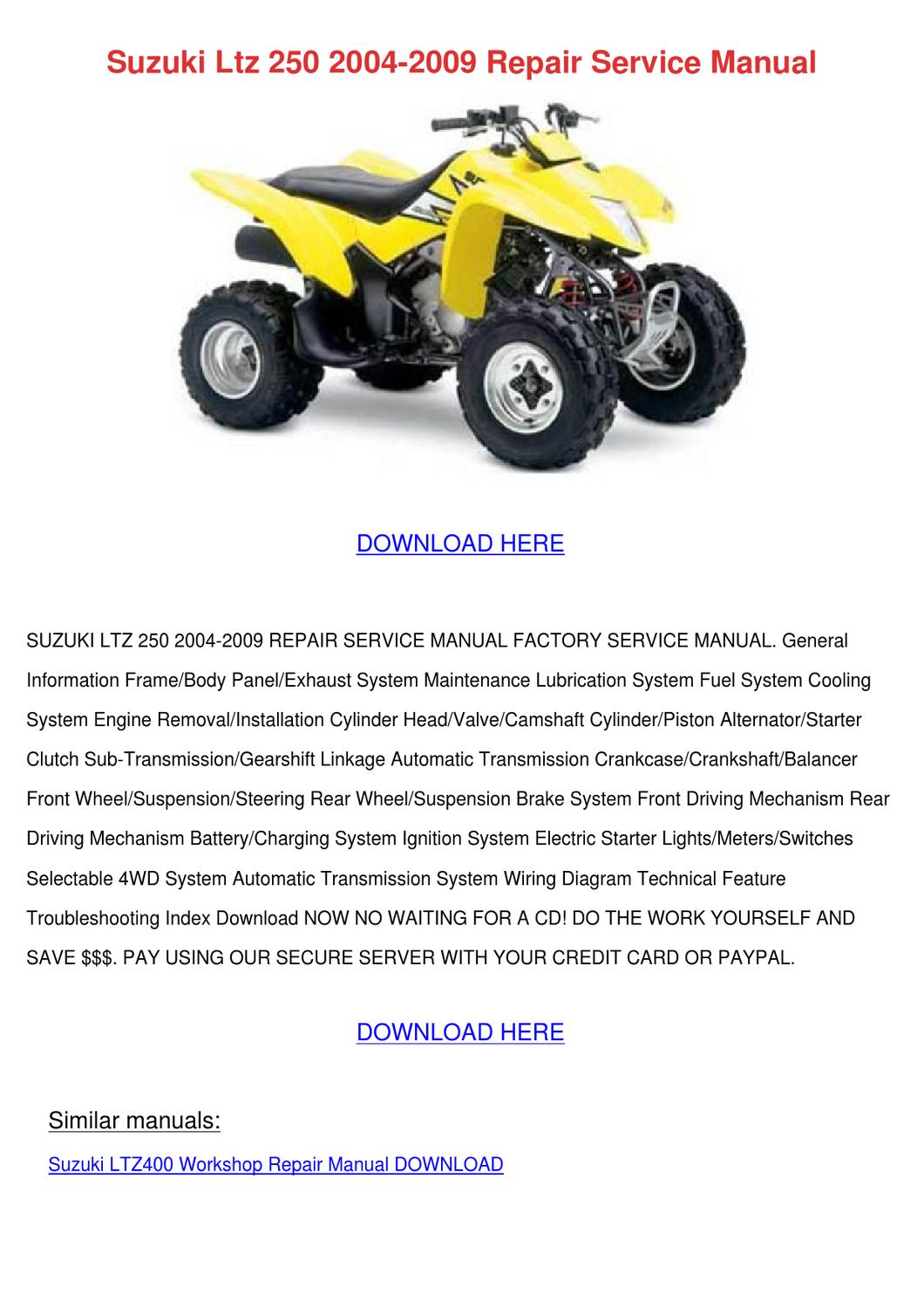 Suzuki Ltz 400 Manual Download